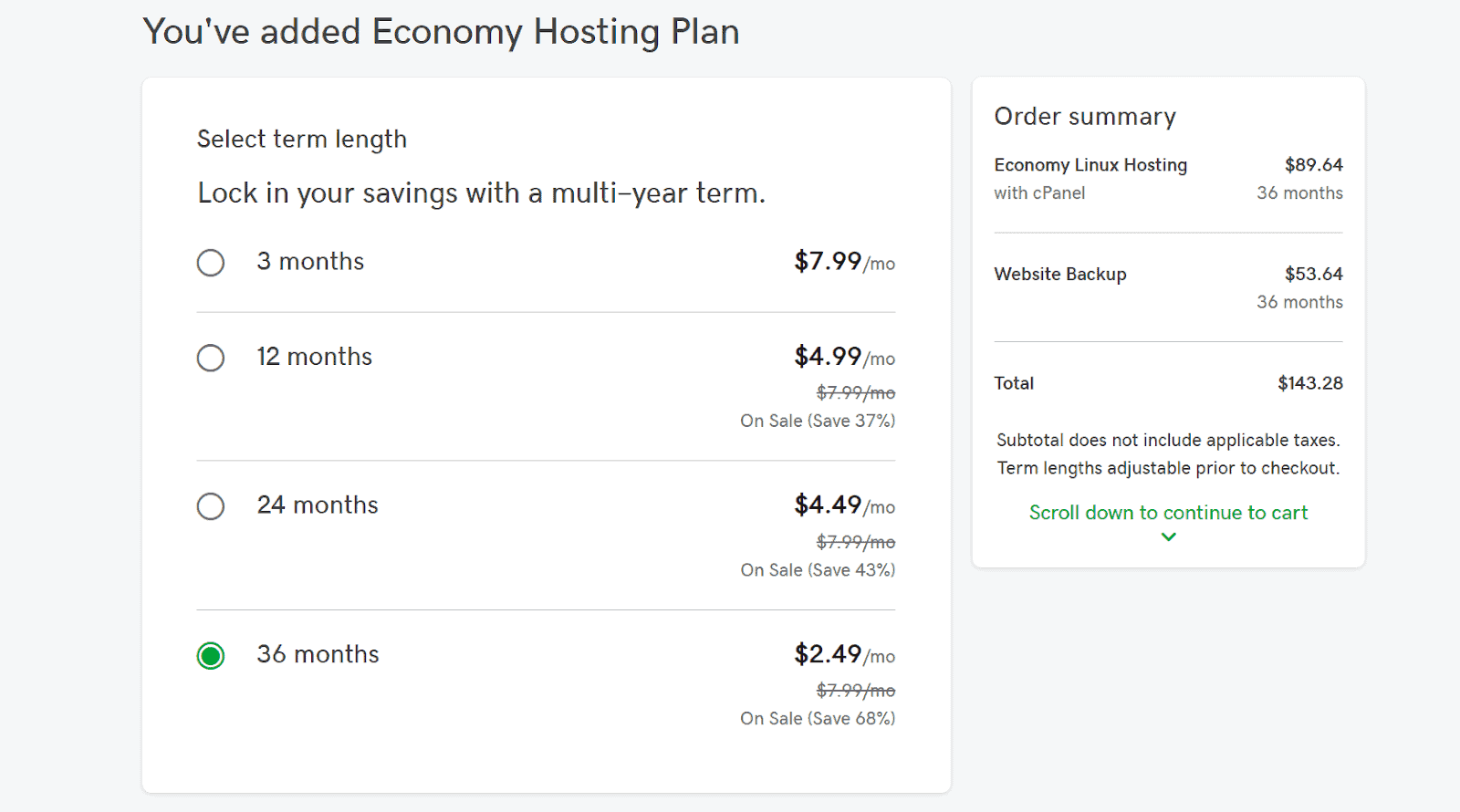 Everything You Need to Know About GoDaddy Hosting: Our Review - Economy plan