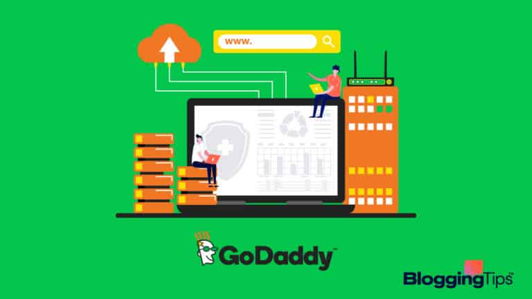 vector graphic showing an illustration of godaddy hosting on a computer screen