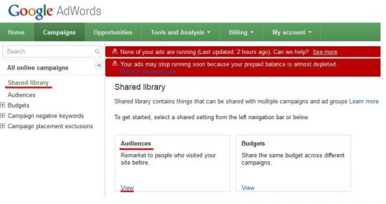 Adwords Shared Library 550x291 1