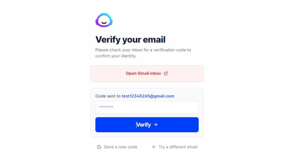 verify email screen on jasper ai free trial signup account