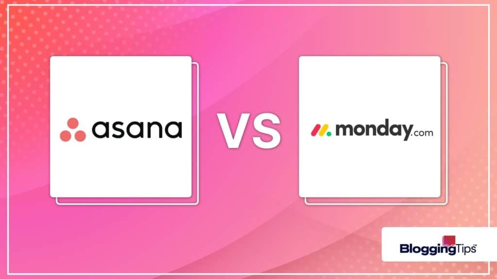 vector graphic that shows the Asana vs Monday.com battle - with the two company logos side by side