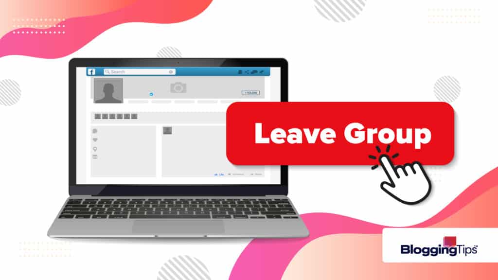 vector graphic showing a header image for how to leave a facebook group