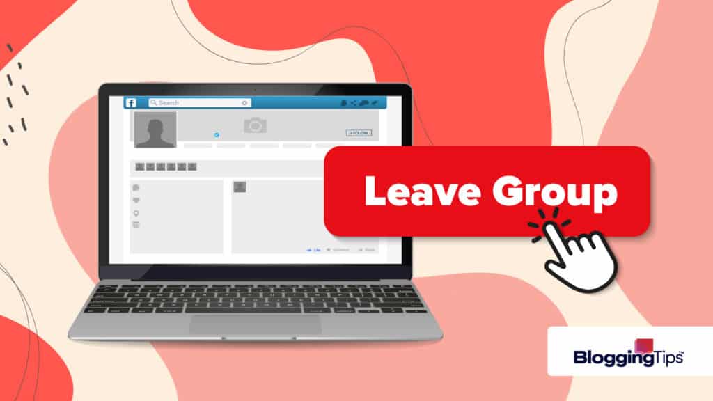 vector graphic showing a header image for how to leave a facebook group
