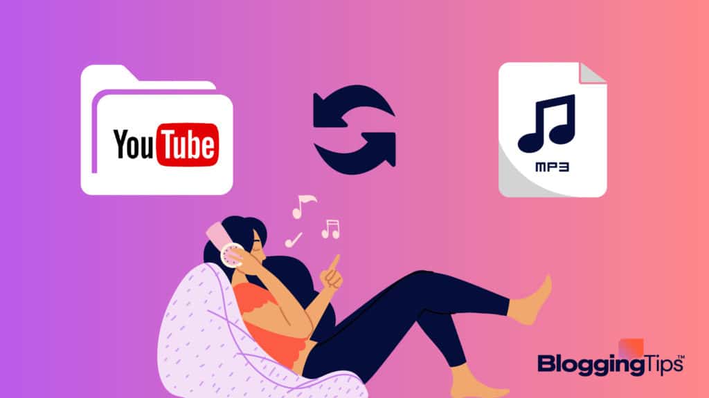 vector graphic showing an illustration of a youtube to mp3 converter