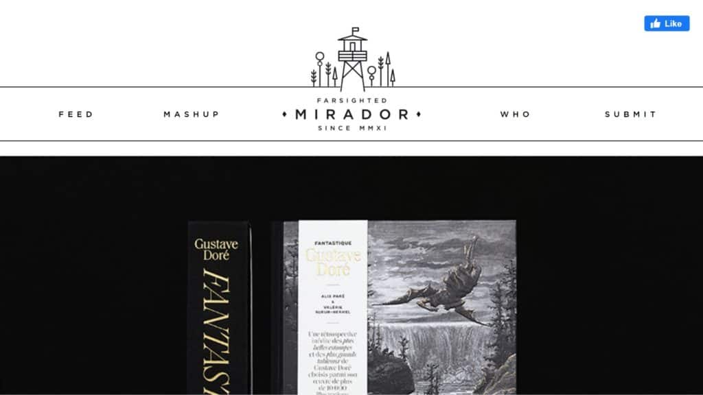 screenshot of the mirador blog design