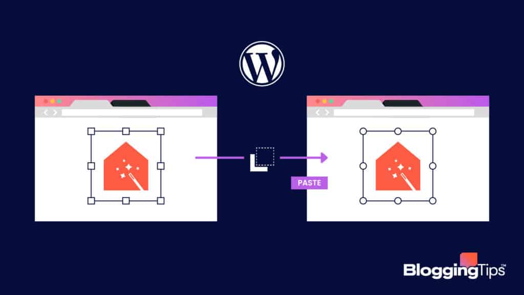 vector graphic showing an illustration of how to duplicate a wordpress page or post