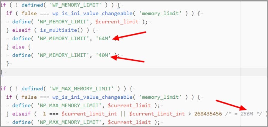 Modify WordPress Memory Limit Screenshot