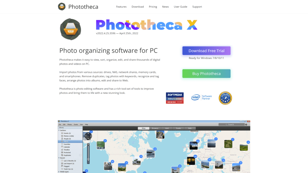screenshot of the Phototheca homepage