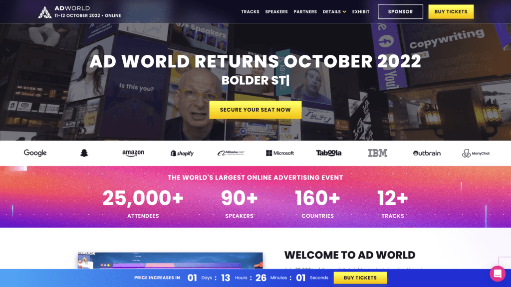 adworldconference homepage screenshot 1