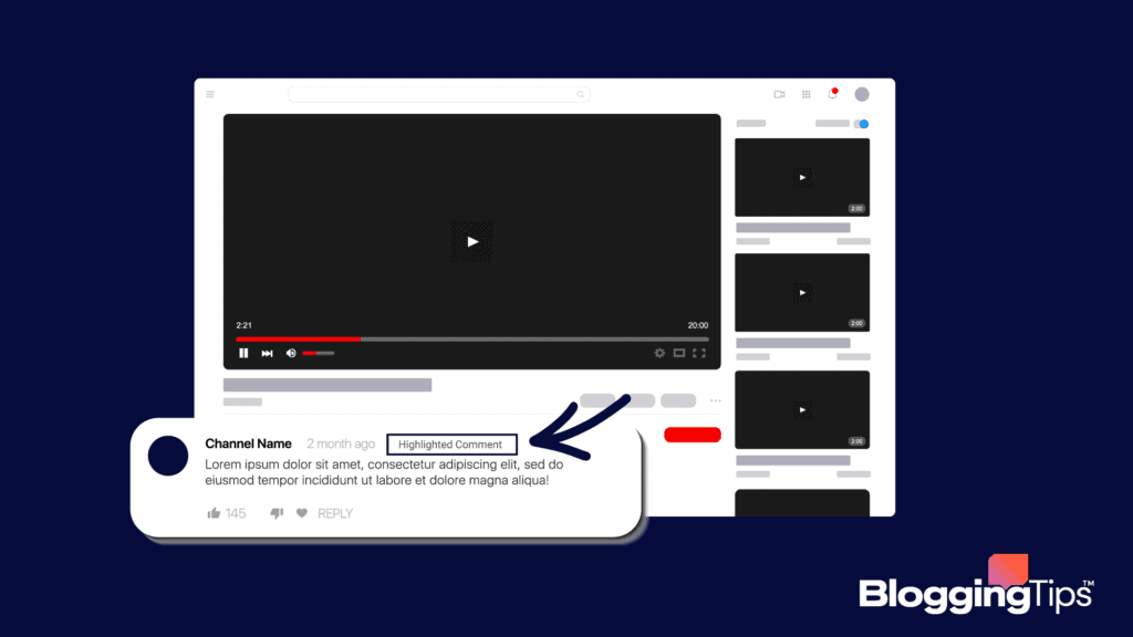 vector graphic showing an illustration of what does highlighted comment mean on youtube