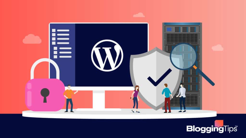image showing an illustration of wordpress security elements