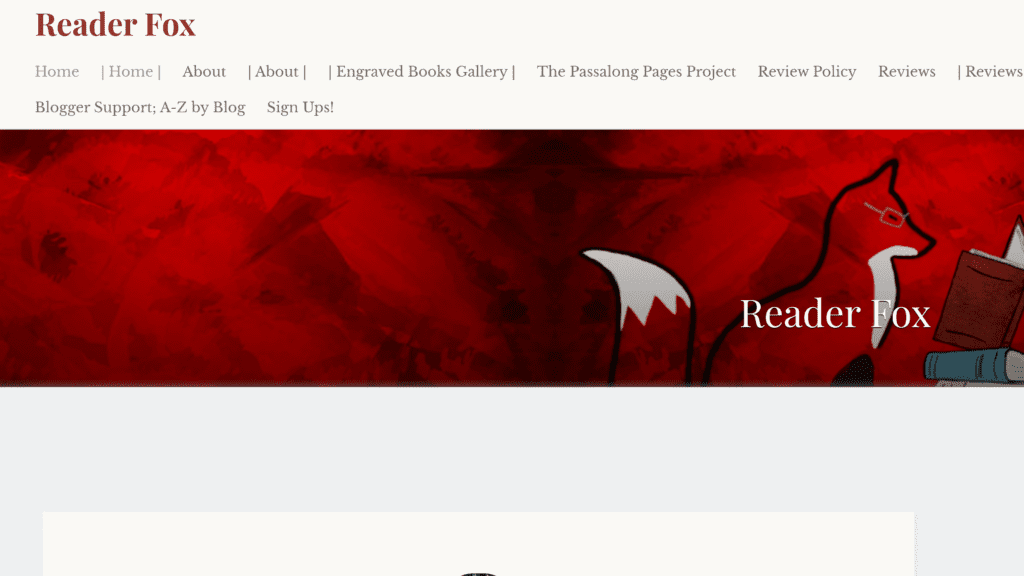 screenshot of the reader fox homepage