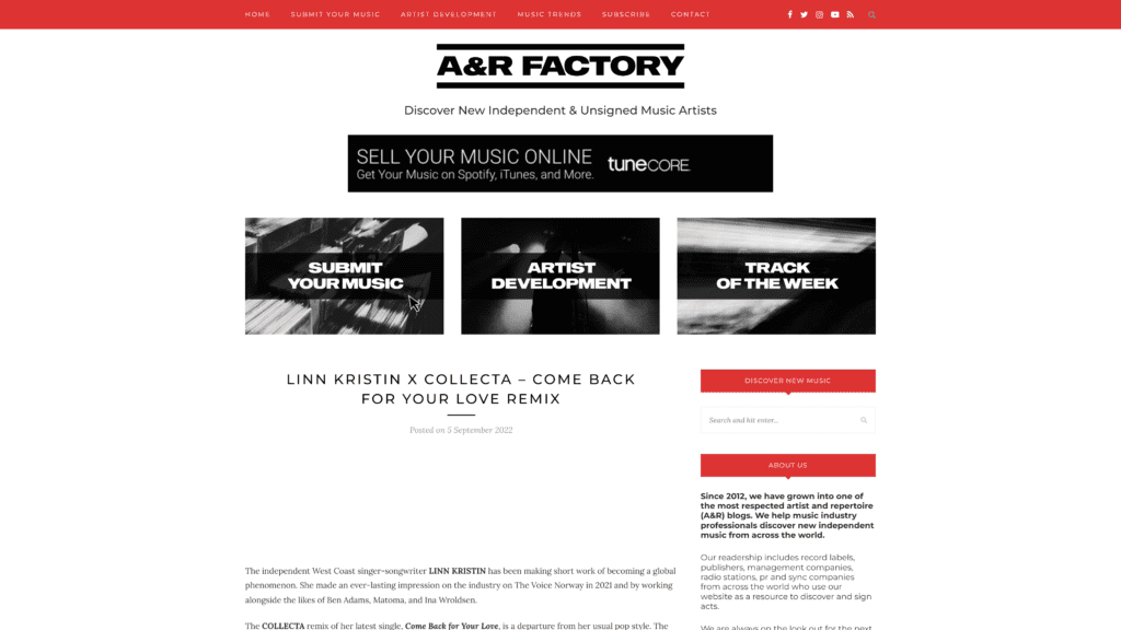anrfactory homepage screenshot 1