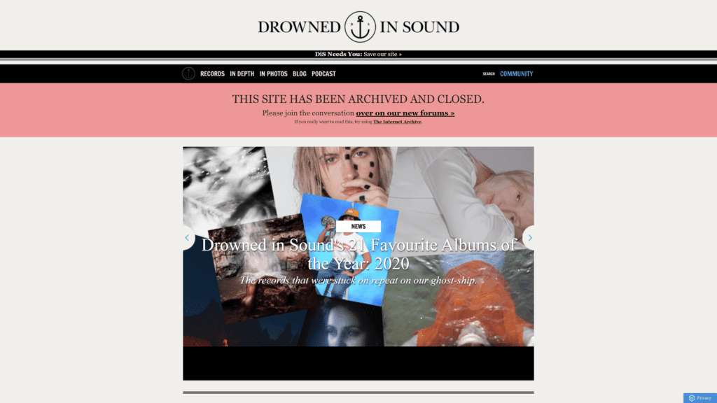 drownedinsound homepage screenshot 1