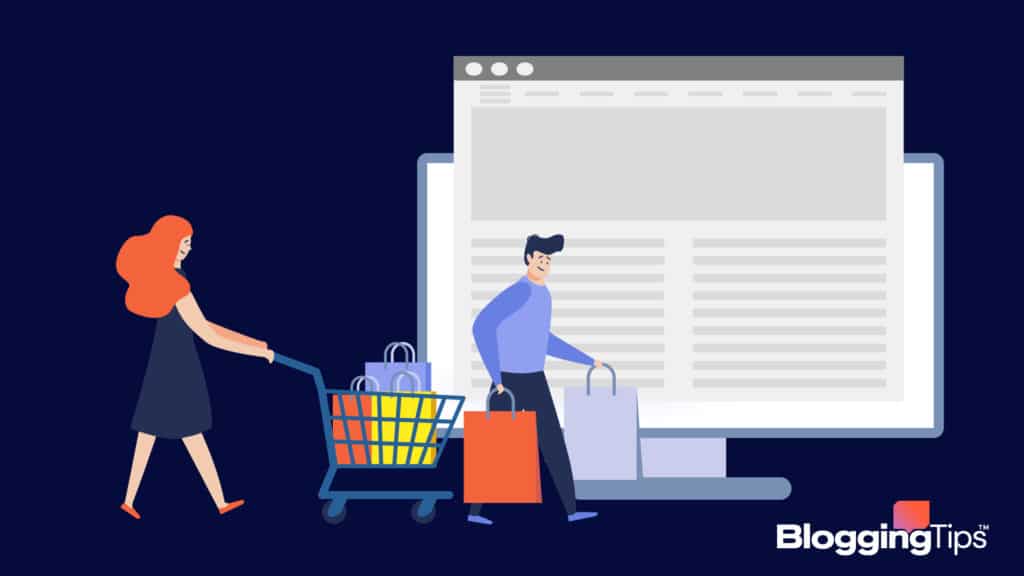 vector graphic showing an illustration of how to buy a blog