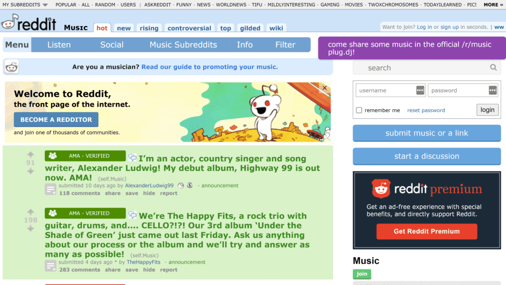 reddit. homepage screenshot 1