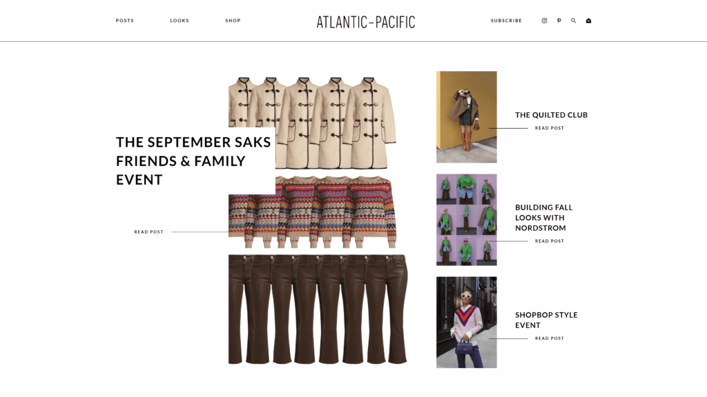 screenshot of the atlantic pacific homepage