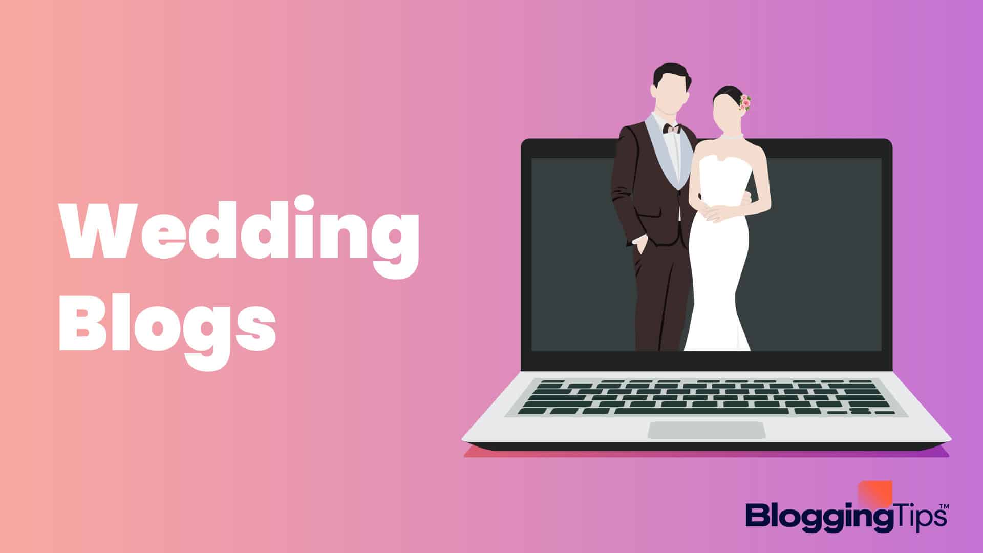 vector graphic showing an illustration of two people getting married with the big block text 