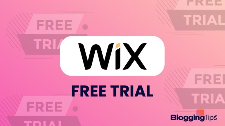 vector graphic showing an illustration of free trial elements with the words "Wix Free Trial" on the image