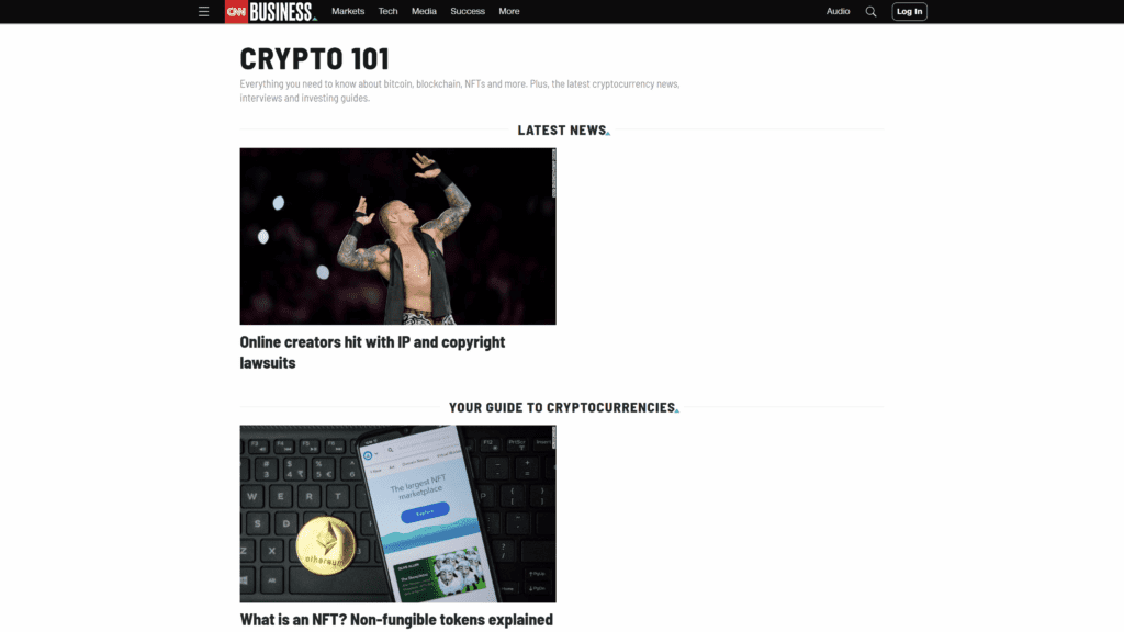 a screenshot of the cnn-crypto 101 blog homepage