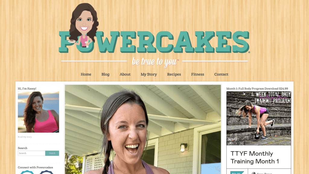 screenshot of the powercakes homepage