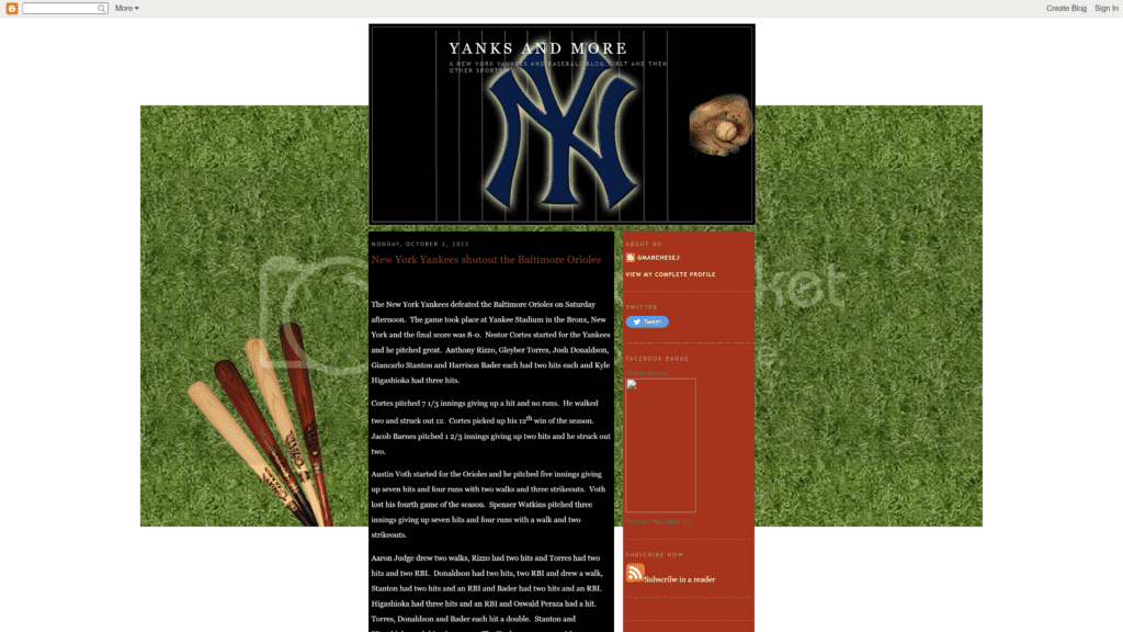 Yanks and more homepage screenshot 1