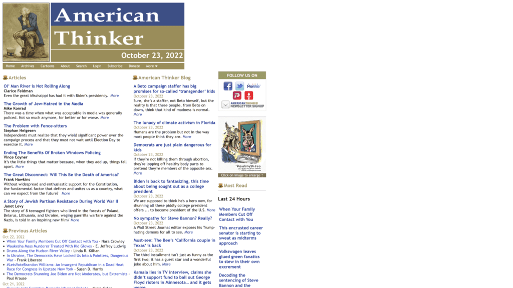 americanthinker homepage screenshot 1