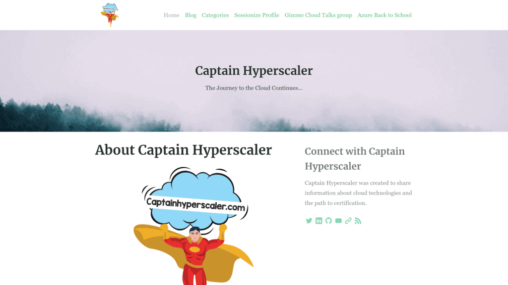 screenshot of the captain hyperscaler homepage