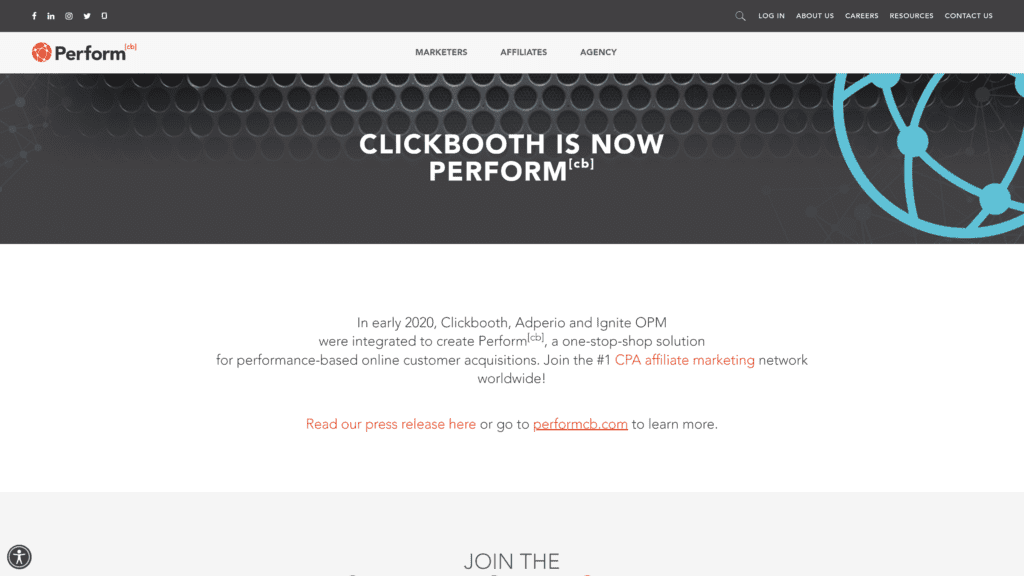 clickbooth homepage screenshot 1