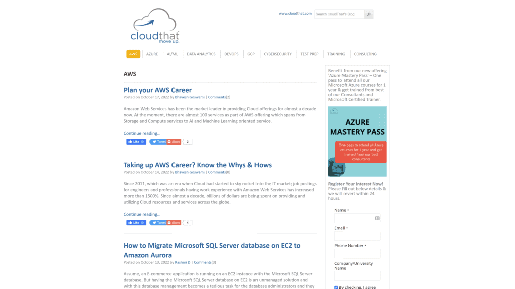 cloudthat homepage screenshot 1