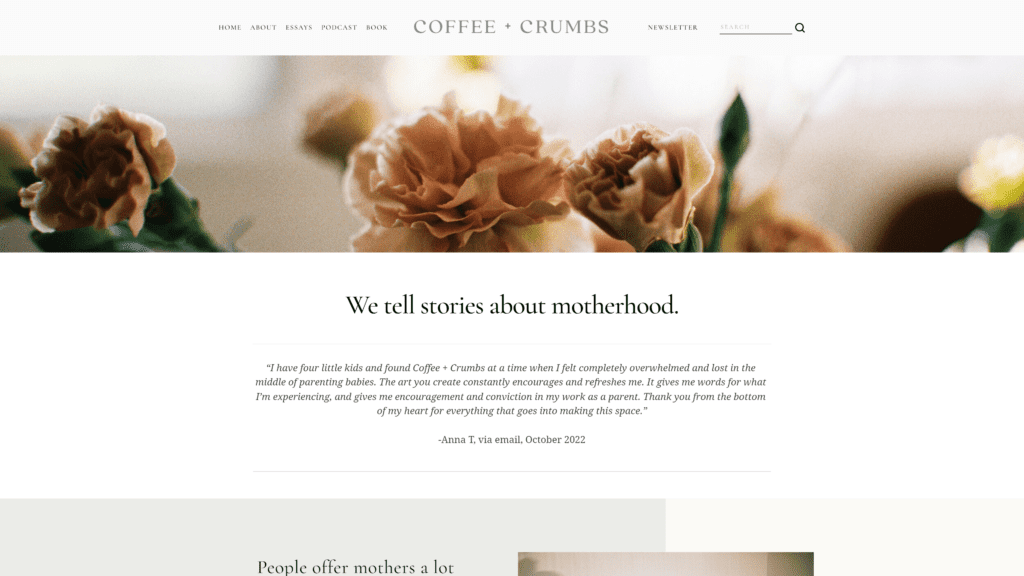 coffeeandcrumbs homepage screenshot 1