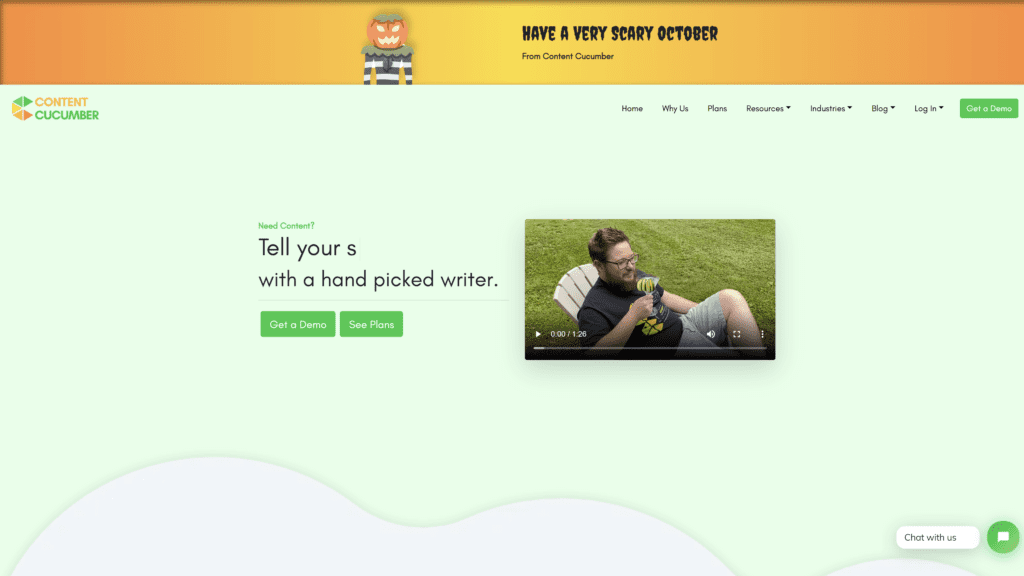 contentcucumber homepage screenshot 1