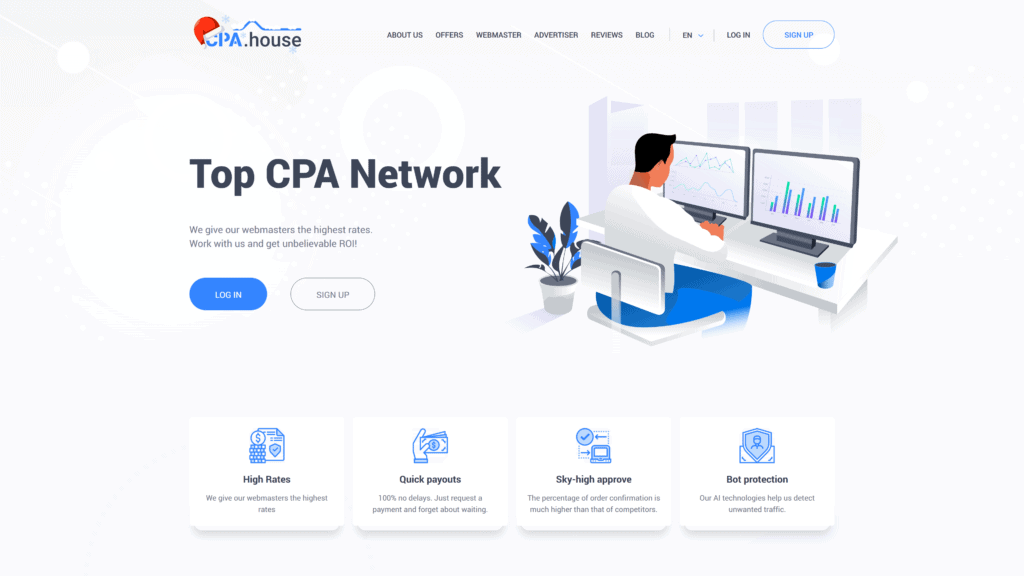a screenshot of the cpa house homepage