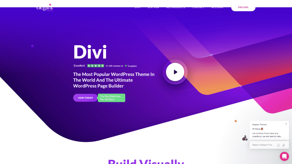 divi homepage screenshot 1