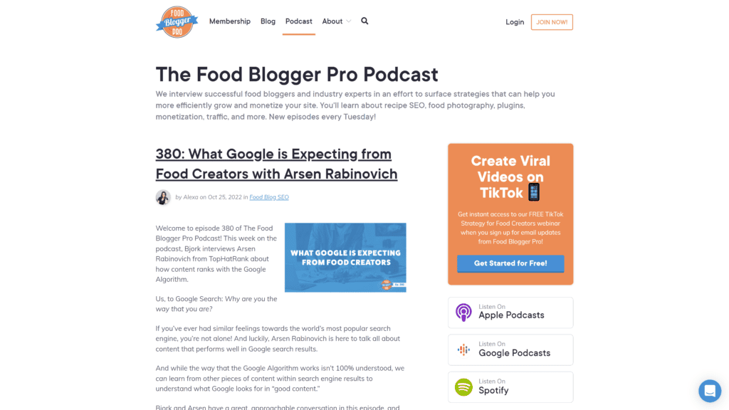 foodbloggerpro homepage screenshot 1