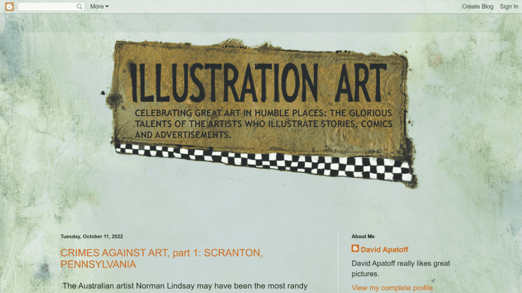 a screenshot of the illustration art homepage