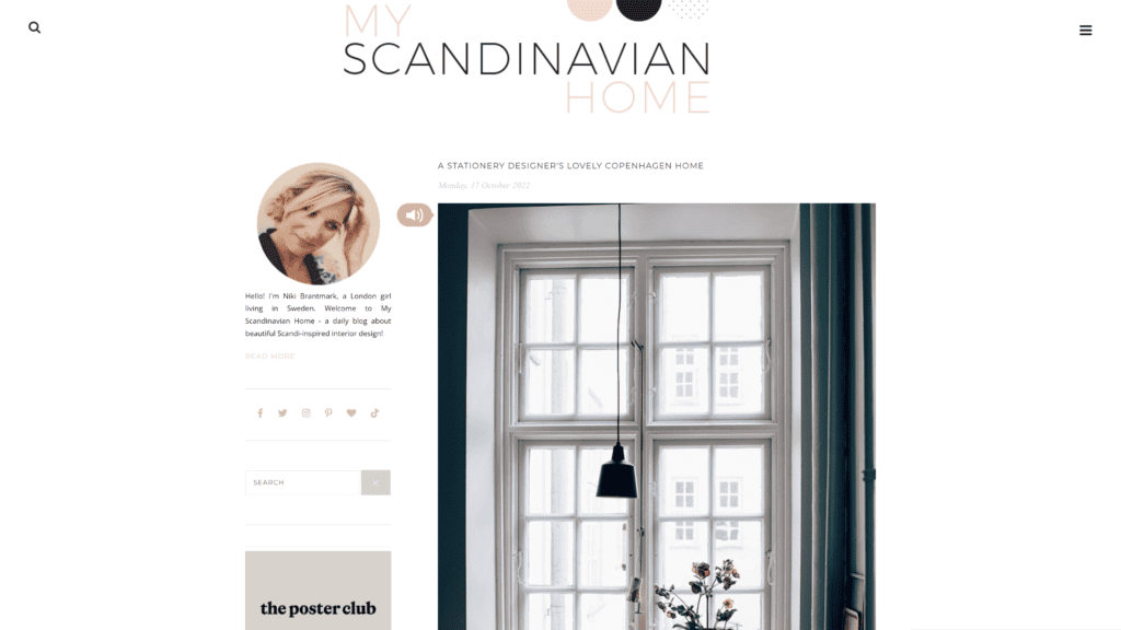 a screenshot of the my scandinavian home homepage