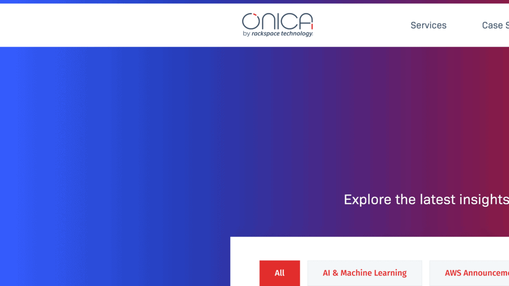 onica homepage screenshot 1