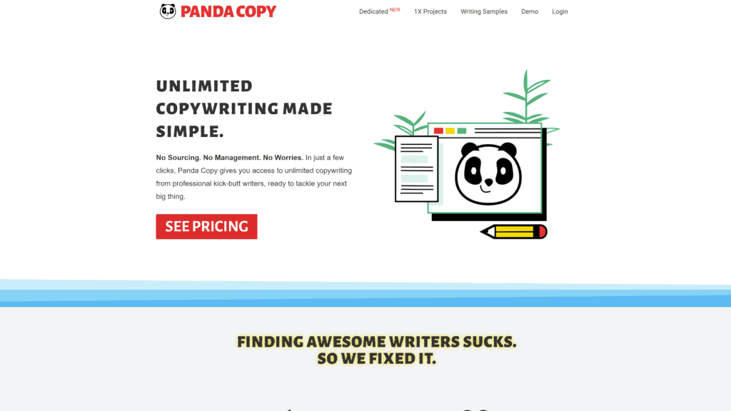 pandacopy homepage screenshot 1