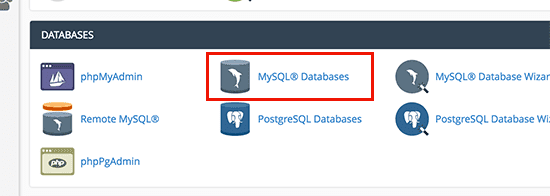 create your new MySQL Databases