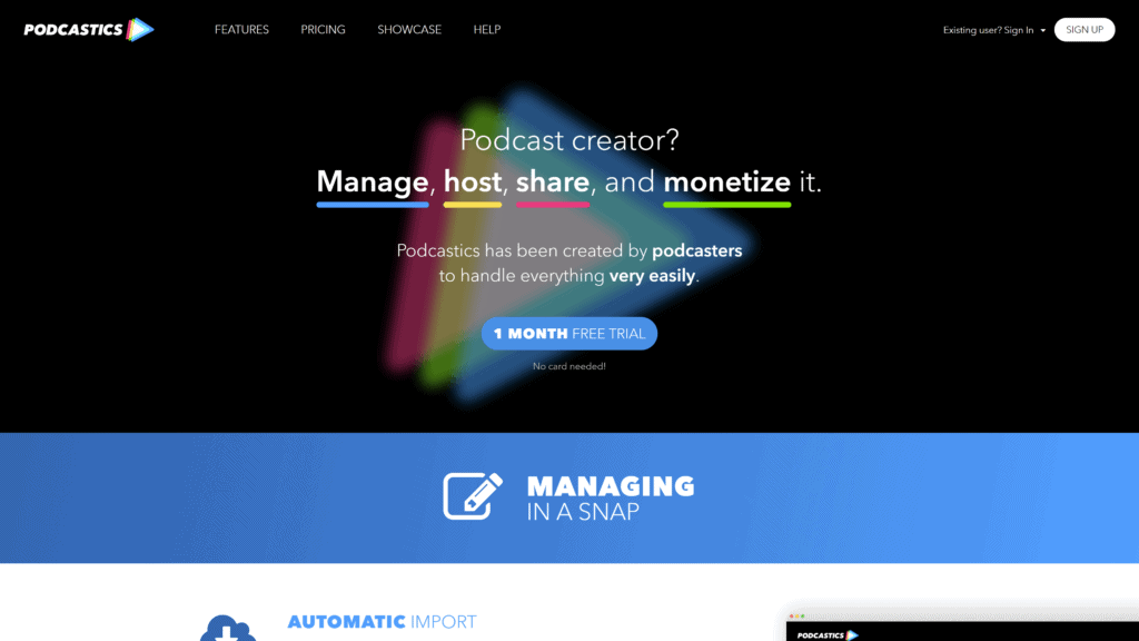 podcastics homepage screenshot 1