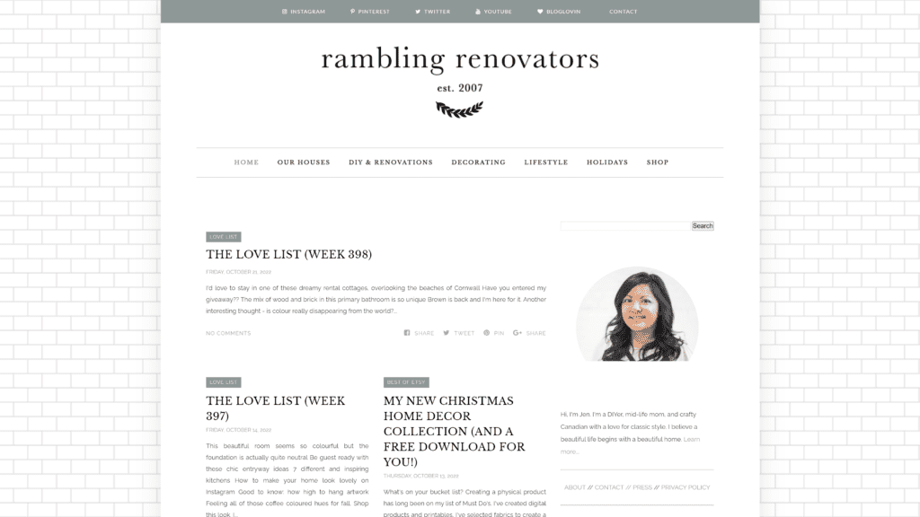 ramblingrenovators homepage screenshot 1