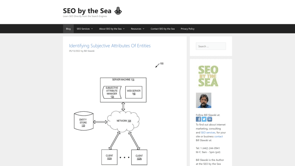 A screenshot of the SEO by the sea homepage