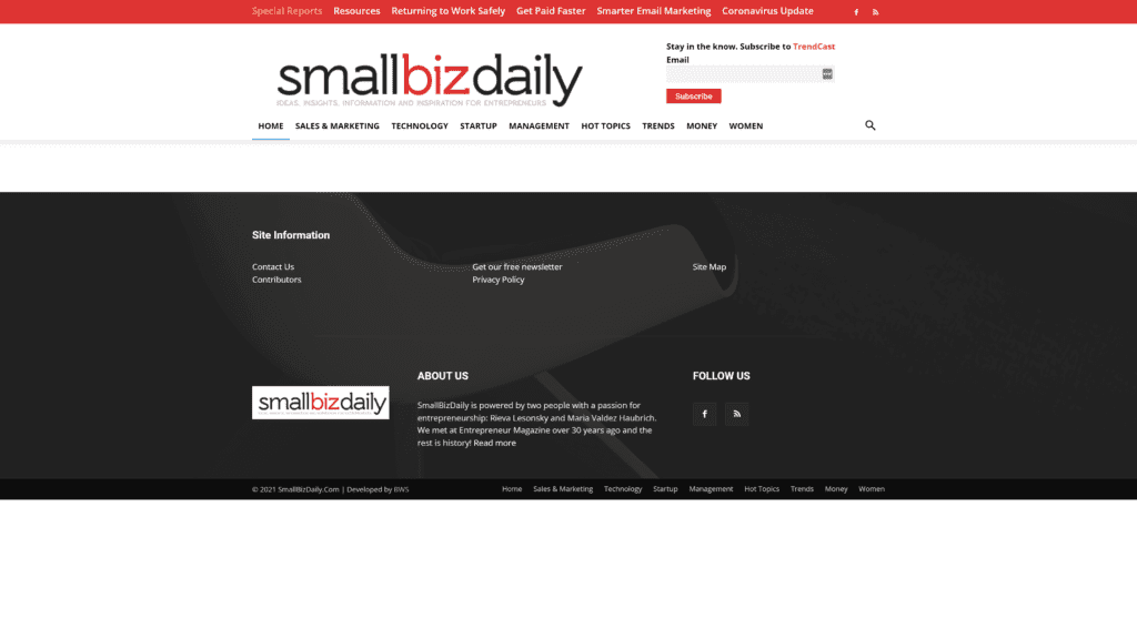 smallbizdaily homepage screenshot 1