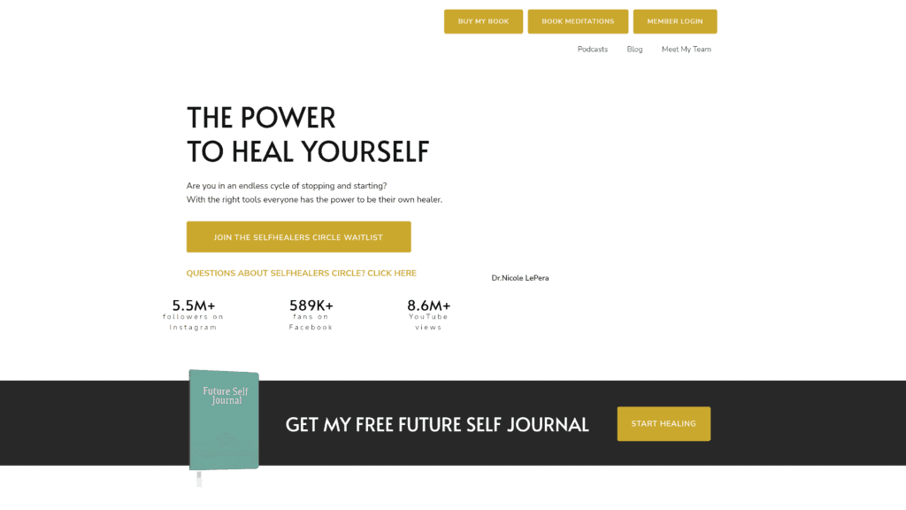 screenshot of the holistic psychologist homepage