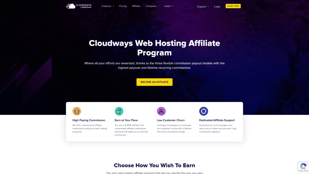 screenshot cloudways affiliate program homepage