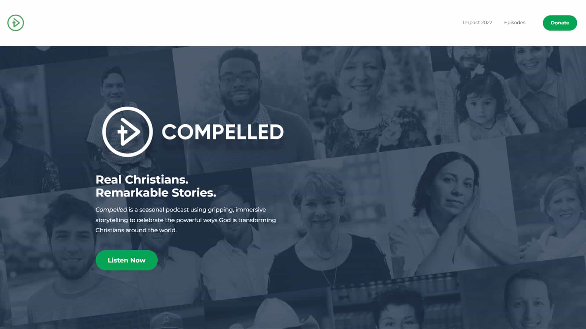 Compelled Podcast homepage screenshot