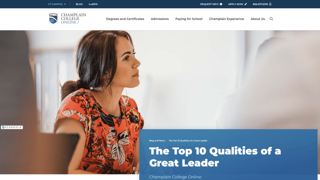Leadership homepage screenshot 1