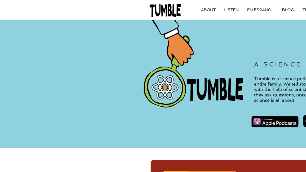 Tumble homepage screenshot 1