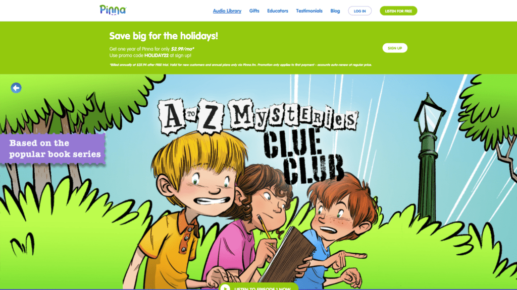 a to z mysteries clue club homepage screenshot 1